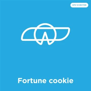 Fortune cookie icon isolated on blue background Free Stock Illustration