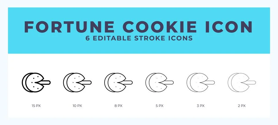 Fortune cookie icon vector illustration. With editable stroke for web. App .. Stock Illustration
