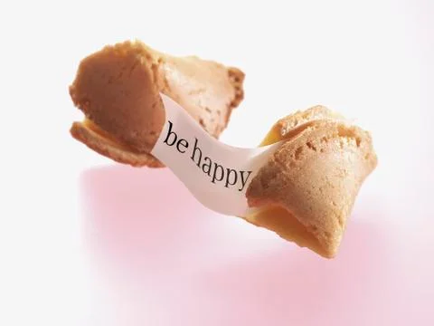 Fortune Cookie with Message Stock Photos