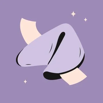 Fortune cookie with prediction paper. Stock Illustration