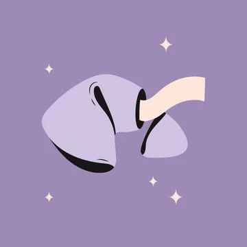 Fortune cookie with prediction paper Stock Illustration