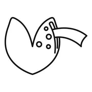 Fortune cookie revealing future prophecy line art drawing Stock Illustration