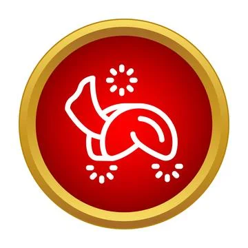 Fortune cookie symbol predicting future luck on red background Stock Illustration