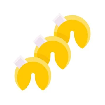 Fortune cookie vector, Chinese New year flat icon Stock Illustration