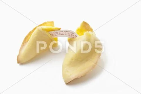 Fortune cookies with label on white background Stock Photos