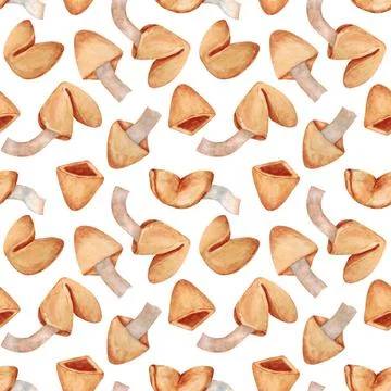Fortune cookies. Seamless pattern on a white background. Stock Illustration