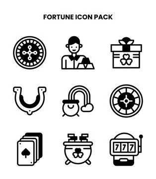 Fortune DuoTone Graphics Icons Pack Stock Illustration