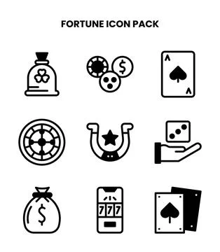 Fortune DuoTone Graphics Icons Pack 库存插图