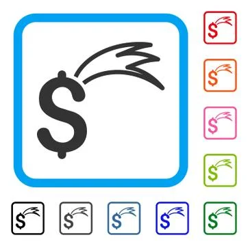Fortune Falling Dollar Framed Icon Stockillustratie