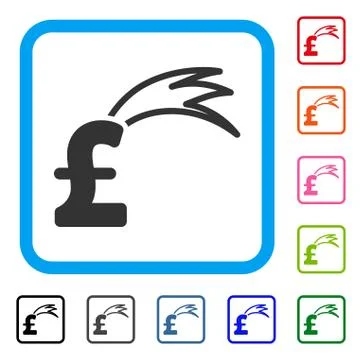 Fortune Falling Pound Framed Icon Stockillustratie