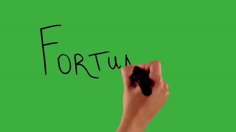 Fortune - Hand writing on green screen Stock Footage 33783537