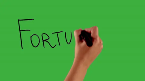Fortune - Hand writing on green screen Stock Footage 33783545