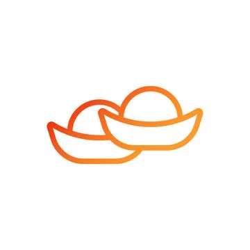 Fortune icon gradient red orange chinese illustration Stock Illustration