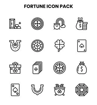 Fortune Line Graphics Icons Pack Stock Illustration