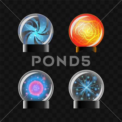 Fortune Sphere - vector set of magical balls clip art Stock Illustration
