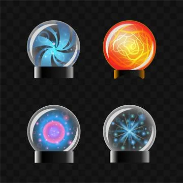 Fortune Sphere - vector set of magical balls clip art Stock Illustration