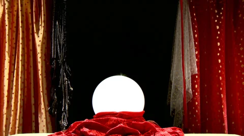 Fortune teller crystal ball plate Stock Footage 33034476