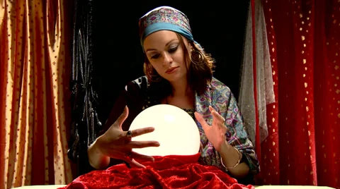 Fortune teller crystal ball psychic Video stock 33804080