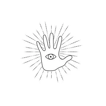 Fortune Teller Hand with all seeing eye vector Stock Illustration