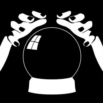 Fortune teller hands with crystal ball Stock Illustration