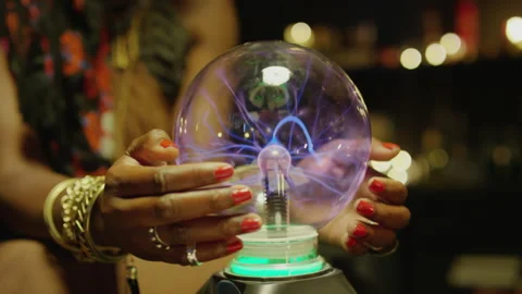 Fortune Teller Having Session with Crystal Ball Stock Footage 247639037