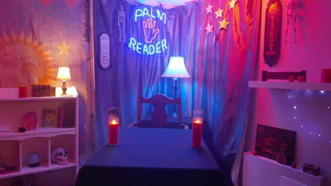 Fortune Teller Palm Reader Psychic Medium Interior Stock-Footage 143415989