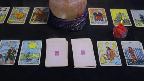 Fortune Teller Predicting Future From Cards Stock Footage 243610463