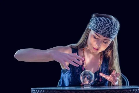 Fortune teller using crystal ball Stock-Fotos