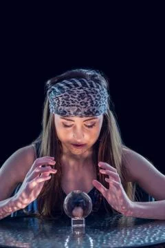 Fortune teller using crystal ball Stock-Fotos