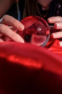 Fortune teller using crystal ball Stock-Fotos