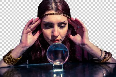 Fortune teller using crystal ball Foto stock