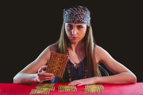 Fortune teller using tarot cards Stock Photos