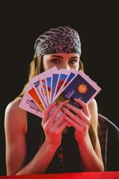 Fortune teller using tarot cards Stock-Fotos