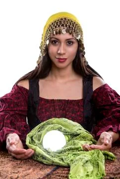 Fortune Teller on White Background Foto stock