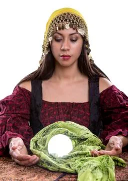 Fortune Teller on White Background Stock Photos