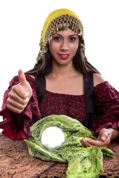 Fortune Teller on White Background Foto stock