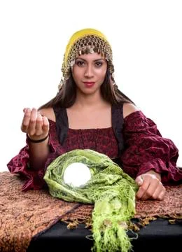 Fortune Teller on White Background Fotos de archivo