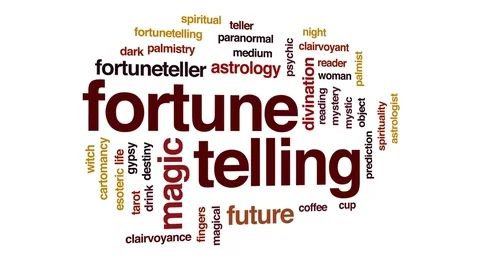 Fortune telling animated word cloud, text design animation. Stock Footage 80210973