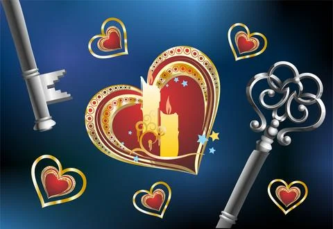 Fortune telling evening, Stock Illustration