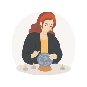 Fortune telling isolated cartoon vector illustration. Ilustración de archivo