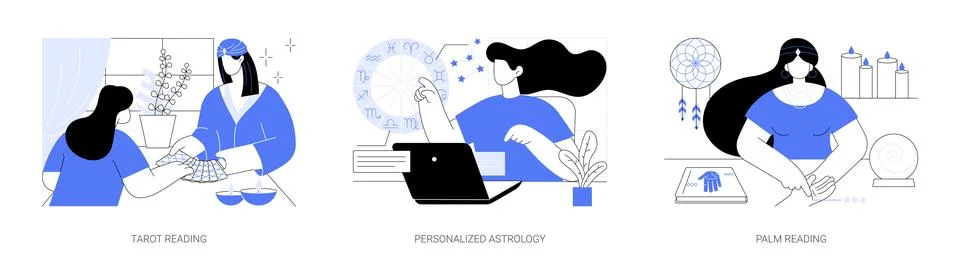 Fortune telling isolated cartoon vector illustrations se Stock Illustration