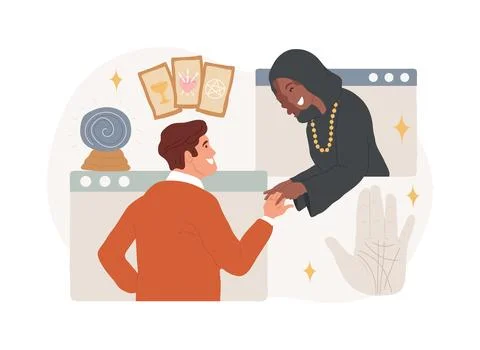 Fortune telling isolated concept vector illustration. Ilustración de archivo