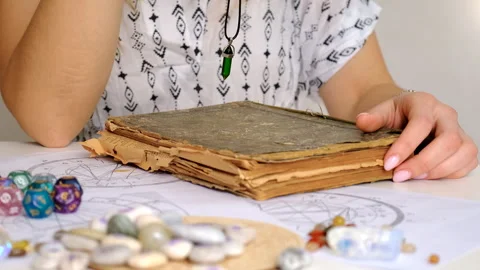 Fortune telling with a pendulum on the hand. Selective focus. Stock Footage 304210316