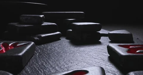 Fortune telling from the runes. Divination by Celtic rune stones. Stock Footage 212554130