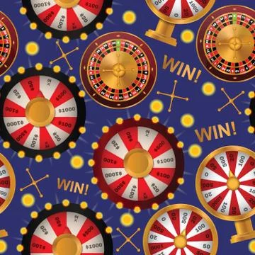 Fortune wheel seamless pattern vector spin game casino roulette with arrow lucky イラスト素材