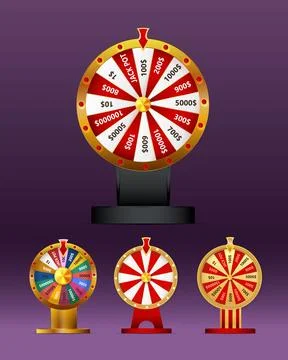 Fortune wheel vector set illustration for gambling background and lottery win Illustration