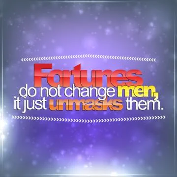 Fortunes do not change men 스톡 일러스트