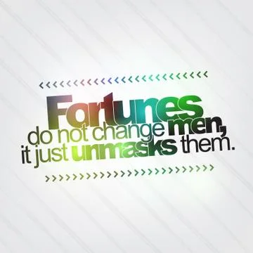 Fortunes do not change men 스톡 일러스트