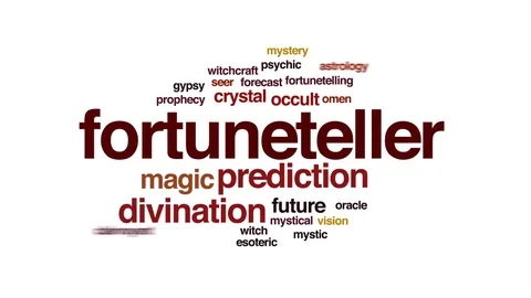 Fortuneteller animated word cloud, text design animation. Stock Footage 80068652