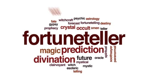 Fortuneteller animated word cloud, text design animation. Stock Footage 80215932